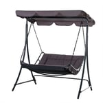 2 Seater Canopy Swing Chair Garden Hammock Bench Outdoor Lounger