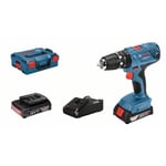Perceuse à percussion Bosch Professional GSB 18V- 21 + 2 batteries 2,0Ah + Chargeur GAL 1820  - 06019H1109