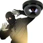 1pc Dummy Fake Surveillance Cctv Security Dome Camera Led Light One Size