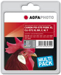 Compatible Avec Canon Cli-571 Agfa Photo Apccli571xlset Multipack Noir / Cyan / Magenta / Jaune / Noir (photo)
