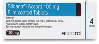 Accord Sildenafil 100mg (PGD) 4 Tablets