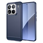 EIDERWOOD Xiaomi 15 Pro Brushed Carbon Fiber Flexibelt Plast Skal - Blå