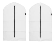 Brabantia - Clothes Cover M - Protective Clothes Bag - Wardrobe Storage - Clothes Rack Organiser - Transparent Hanging Bag - Suitable for Coats & Dresses - Set of 2 - White - 60 x 100 cm