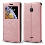 Nokia 6300 4G 2020 Case, Wood Grain Leather Case with Card Holder and Window, Magnetic Flip Cover for Nokia 6300 4G 2020