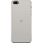 Apple iPhone SE (2016) Gennemsigtigt Telefoncover Grått hjärta