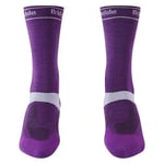 Bridgedale MTB Mid-Season Weight T2 Merino Sport Ladies Boot Length Mountain Bike Socks - Purple, Small