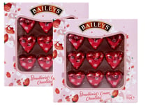 Baileys Strawberry and Cream Chocolate Heart Gift (2 x 90g) - Perfect for Valentines - Mothers Day - Anniversary- Birthday & Thank You's (Strawberry Cream Heart x2)