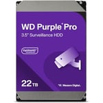 WD Purple Pro 22TB Smart Video 3.5" Internal Hard Drive, AllFrame Technology, 550TB/yr, 512MB Cache, 7200 RPM, 5 Year Warranty