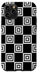 Coque pour iPhone 11 Pro Black-White Memphis Square Tile Fractal Chessboard Pattern