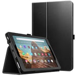 Dadanism All-New Amazon Fire HD 10 Tablet Case (9th Generation - 2019 Release) / (7th Generation - 2017 Release), Folio Cover Slim Stand with Card Slot for 10.1 Inch Cover - Black