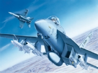 Italeri F/A - 18E Super Hornet, Monteringssats, 1:72, F/A - 18E Super Hornet, Militärflygplan, Aircraft model, 250 mm