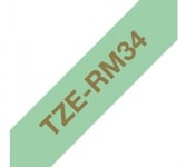BROTHER TZE-RM34 -SATIININAUHA – KULLANVÄRINEN TEKSTI MINTUNVIHREÄLLÄ NAUHALLA, 12 MM (TZERM34)