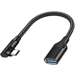 Vinklad USB-C-kabel USB 3.2 15W 0,2m