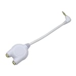 3.5mm Jack Audio Headphone Splitter Cable lead 1 x Male to 2 x Female in White