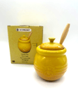 LE CREUSET Yellow HONEY Pot Jar Lid Cooking Kitchenware Bright DIJON BNIB Boxed