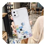 Anti-Knock Dynamic Quicksand Case For iPhone 11 Pro X XR XS MAX App Icon Glitter Silicone Hard Cover For iPhone 7 8 6s Plus Case-Silver-For iPhone 5 se 5G