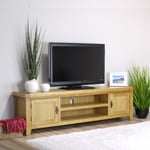 Arklow Oak Extra Large TV Stand / 180cm Solid TV DVD Cabinet Storage Unit