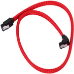 Tlily - 50CM sata 3.0 iii SATA3 Cable de donnees a 7 broches ssd a angle droit 6Gb / s Cordon de donnees pour disque dur avec gaine en nylon (Rouge)
