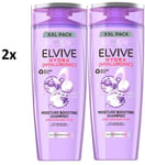 2x L'Oréal Elvive Hydra Hyaluronic Shampoo with Hyaluronic Acid  Dry Hair 700ml