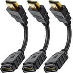 HDMI Extension Cable for TV Stick 15cm 3 Pack, Ancable HDMI Male to Female Short Extender Cord for Nintendo Switch, Blu-Ray, Samsung TV, LG TV, TV Stick, PS4, Roku stick, Xbox Lenovo, Dell Laptop etc