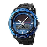 SKMEI 1049A Mens Solar Power LED Analogue-Digital Alarm Military Sports Watch Blue
