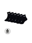 Boys, Nike Kids Unisex 6 Pack Ankle Socks - BlackBlack