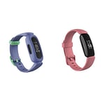 Fitbit Ace 3 Activity Tracker for Kids, Up to 8 days battery life & water resistant up to 50 m & Inspire 2 Health & Fitness Tracker, 24/7 Heart Rate & up to 10 Days Battery, Desert Rose