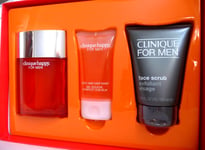 Clinique For Men HAPPY Gift Set Fragrance + Face Scrub 100ml + Body Wash 50ml