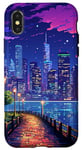 iPhone X/XS New York Manhattan Walk View Retro Pixel Art Case