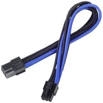 SilverStone SST-PP07-IDE6BA - 25cm 6pin to PCI-E 6pin Sleeved Extention Cable, black blue