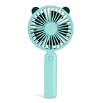 Cute Cartoon Mini Handheld Fan Portable USB Charging Fan Air Cooler for Student Dormitory Home Office Use 19x9x3.5cm-Green