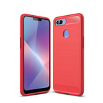CHEN HUAN CHENG RZY Brushed Texture Carbon Fiber Shockproof TPU Case for OPPO Realme 2 (Black) (Color : Red)