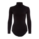 FALKE Women's Rich Cotton W BO Soft Fabric Longsleeved 1 Piece Shapewear Bodysuit, Black (Black 3009), S 36-38