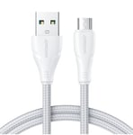 Joyroom USB-kabel - micro USB 2.4A Surpass-serien för snabb laddning och dataöverföring 2 m vit (S-UM018A11)