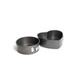3pc Non-Stick Spring Form Loose Base Cake Pan Bundle, Includes 3 Tins, 18cm and 20cm Round, and Heart Shaped Tin