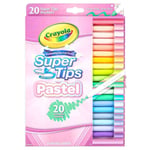 Crayola 20 in Pack Pastel SuperTips Washable Markers Pens - Assorted Colours New