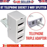 BT Telephone Socket Triple Phone Adapter 3 Way UK Land Line Converter Splitter