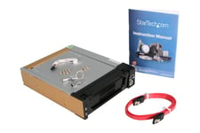 StarTech.com 5.25 in Rugged SATA Hard Drive Mobile Rack Drawer - Aluminum Removable Hard Drive Bay (DRW150SATBK) - förvaringsmobilrack