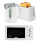 GEEPAS 2 Slice Toaster &  1.7L Cordless Jug Kettle 20L Solo Microwave White New