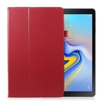 Samsung Galaxy Tab A 10.5 skyddshölje syntetläder stående - Röd Röd