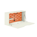 Vägghängt skrivbord Hideaway, Ram Vit, Färg Bisley Orange