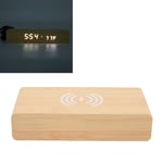 Wooden Digital Alarm Clock With Wireless Charging 3 Level Dimmer Wood LED SLS