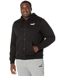 PUMA Men's Essentials Small Logo Full Zip Fleece Hoodie Bt Hooded Sweatshirt, Cotton Black, XXL Big-Tall