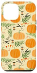 Coque pour iPhone 13 Pro Max Modèle sans couture de citrouille végétale avec feuilles d'automne