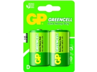 GP Batteries Greencell D, Engångsbatteri, D, Zinkklorid, 1,5 V, 2 styck, Grön