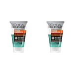 L'Oréal Men Expert - Gel Désincrustant Anti-Pores Encrassés pour Homme - Soin Visage Exfoliant - Concentré en Micro-Grains Naturels - Tous Types de Peaux - Hydra Energetic - 100 ml (Lot de 2)