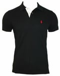 Polo Ralph Lauren Mens Black Tee Polo Custom Fit Short Sleeve Size Small Pd50