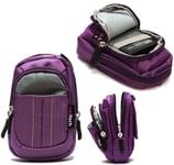 Navitech Purple Compact Camera Bag For Canon IXUS 285 / Canon PowerShot SX720 HS