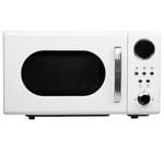 20L Retro Freestanding Microwave In White 700W Digital Timer - SIA FRM20WH