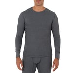 Fruit of the Loom Men's Recycled Waffle Thermal Underwear Crew Top (1 and 2 Packs) Pajama, Greystone Heather, XXXXL